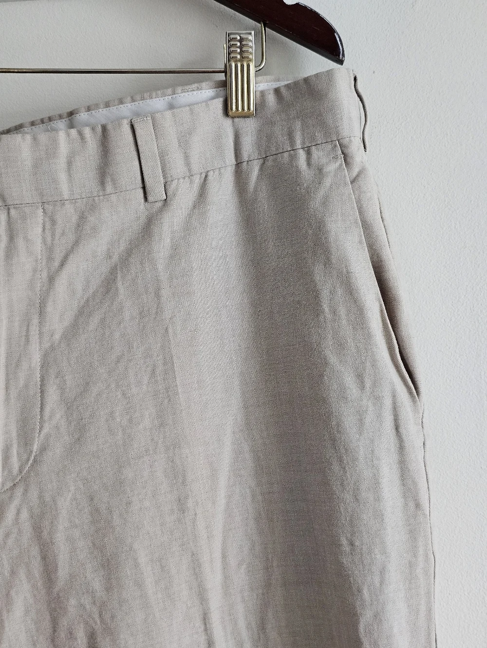 Cubavera Linen Cotton Pants Beige Flat Front Casual Summer 36x30 Men